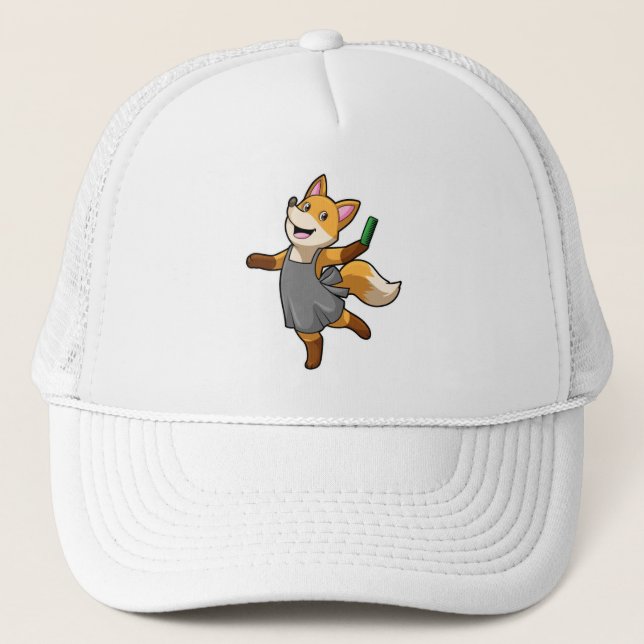 Gorra De Camionero Fox como peluquero con tijeras (Anverso)