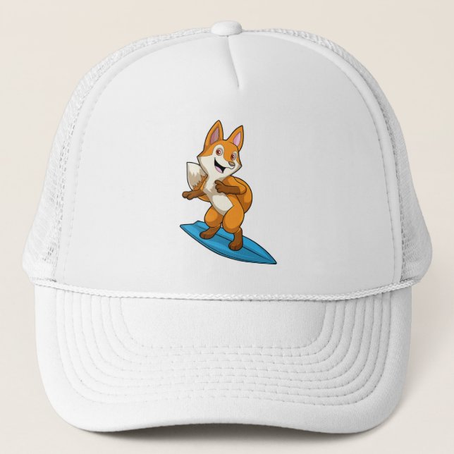 Gorra De Camionero Fox como surfista con Surfboard (Anverso)