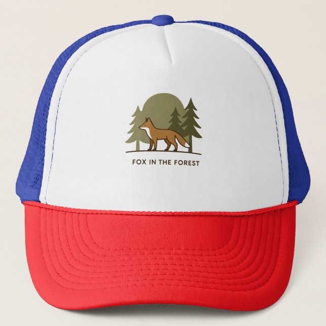 Gorra De Camionero Fox en el bosque (Anverso)