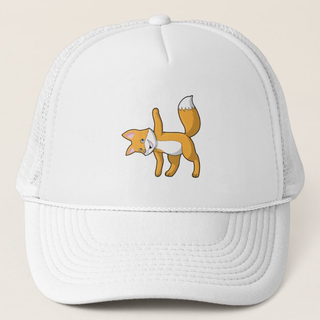 Gorra De Camionero Fox en el Stretching del Yoga (Anverso)
