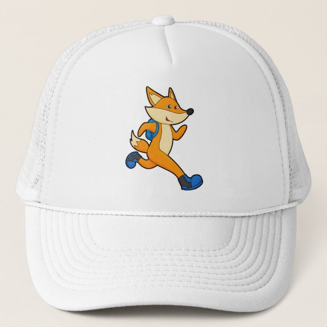 Gorra De Camionero Fox en la carrera con mochila (Anverso)