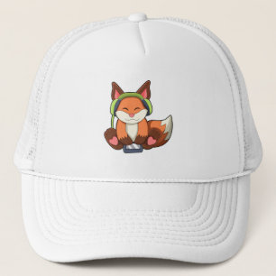 Gorra De Camionero Fox en la música con auriculares