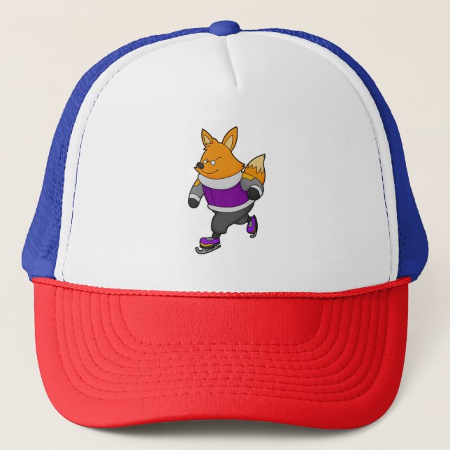 Gorra De Camionero Fox en patinaje sobre hielo con patines de hielo y (Anverso)
