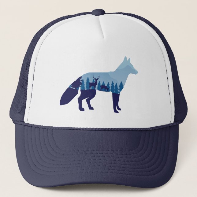 Gorra De Camionero Fox In Mountain Forest T-Shirt (Anverso)