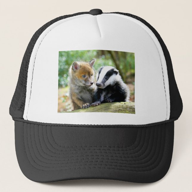 Gorra De Camionero Foxcub y Badger Cute! (Anverso)