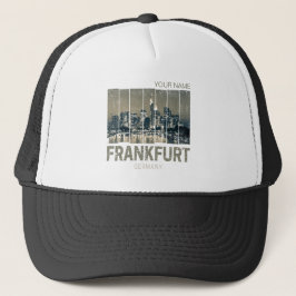 Gorra De Camionero Frankfurt Alemania Skyline Retro Vintage Souvenir