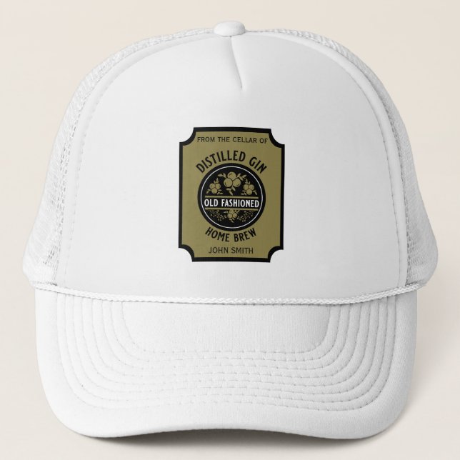 Gorra De Camionero Frasco de personalizado Gin (Anverso)
