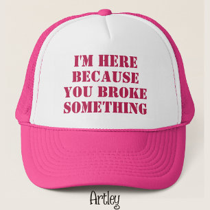 Gorra De Camionero Frase Divertida Manitas Papá Bromista Rosa