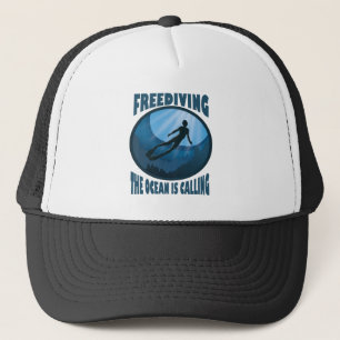 Gorra De Camionero Freediving - El océano llama buceador submarino