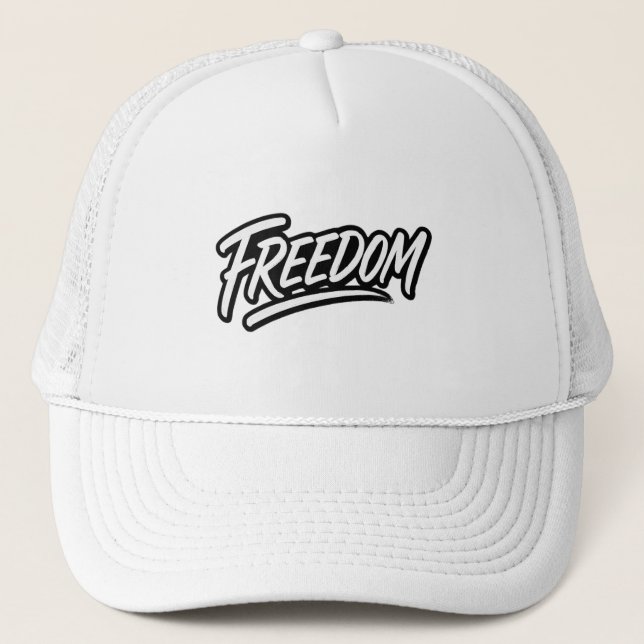 Gorra De Camionero FREEDOM – Bold Brush Calligraphy Motivational Hat (Anverso)