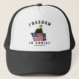 Gorra De Camionero Freedom in Christ Eagle & American Flag Patriotic