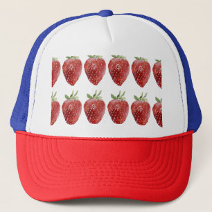 Gorra De Camionero Fresas acuáticas: patrón sin soldadura