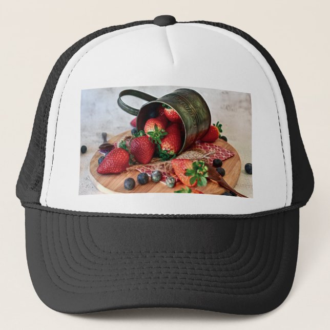 Gorra De Camionero Fresas Blueberries Frutos y dulces (Anverso)