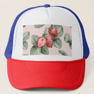 Gorra De Camionero Fresas maduras para el verano: rosa acuarela