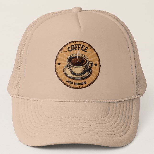 Gorra De Camionero Fresh brewed coffee vintage  (Anverso)