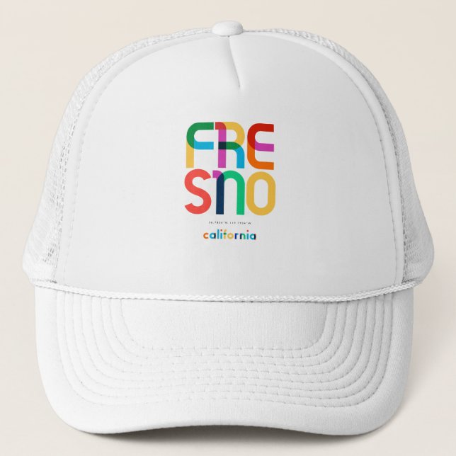 Gorra De Camionero Fresno California Mid Century, Pop Art, (Anverso)