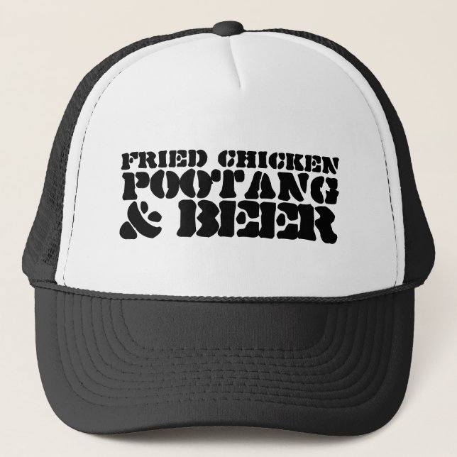 GORRA DE CAMIONERO FRIED CHICKEN POOTANG & BEER (Anverso)