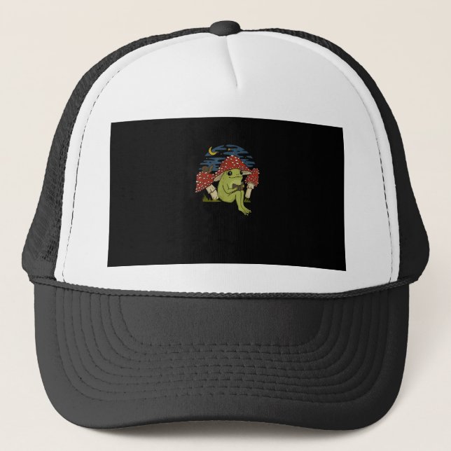 Gorra De Camionero Frog Mushroom Hat Reading Book (Anverso)