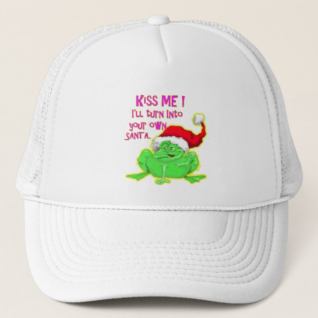 Gorra De Camionero Frog with Santa hat Funny saying (Anverso)
