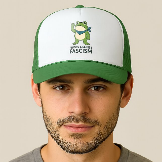 Gorra De Camionero Frogs Against Fascism Portland Frog Protest (Subido por el creador)