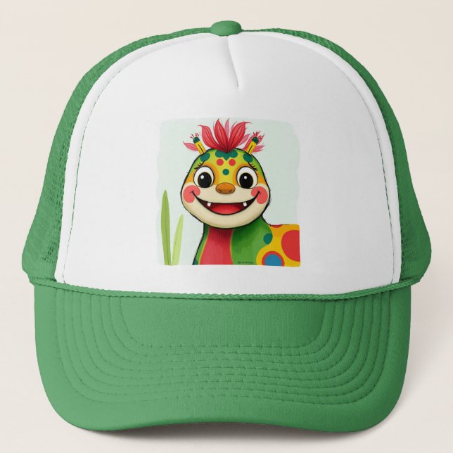 Gorra De Camionero „Fröhlicher Dschungeldrache – Bunt und Glücklich“ (Anverso)