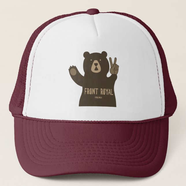 Gorra De Camionero Front Royal Virginia Peace Bear (Anverso)