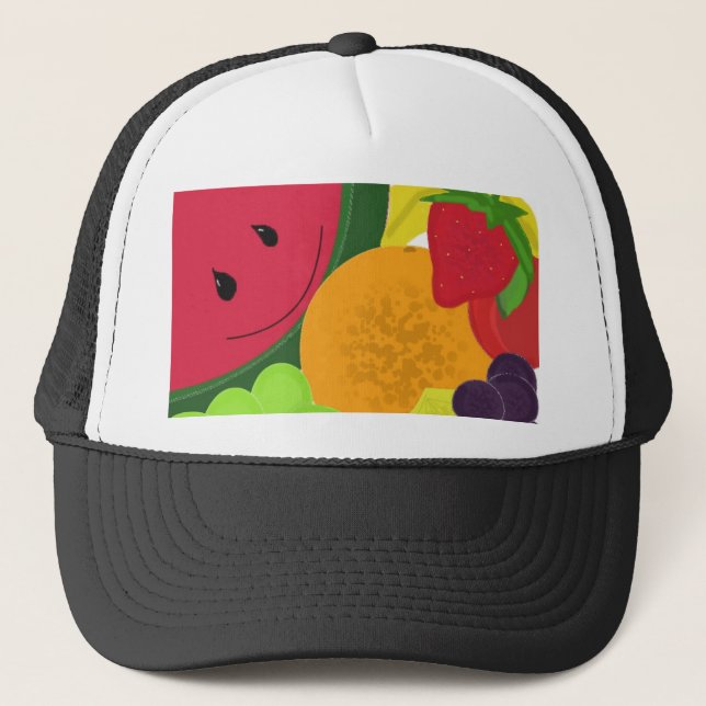 Gorra De Camionero Frutas de dibujos animados lindos (Anverso)