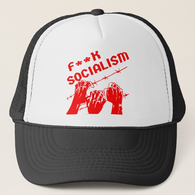 Gorra De Camionero Fuc>| Alambre de Barb del Socialismo #USAPatriotGr (Anverso)