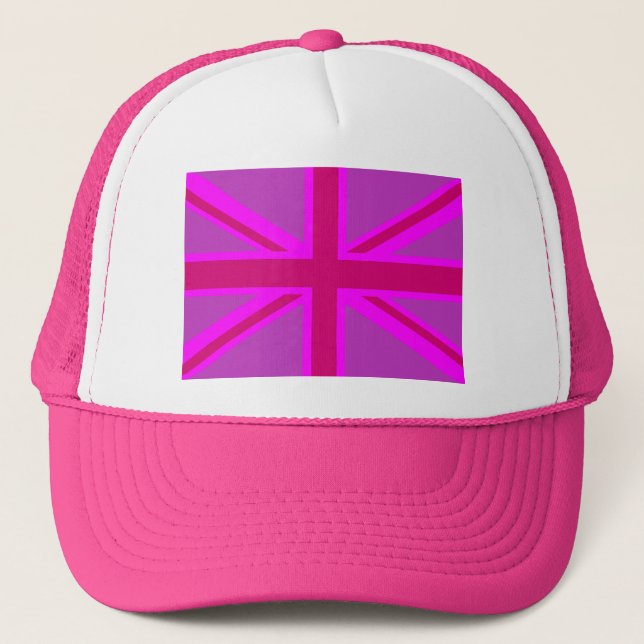 Gorra De Camionero Fuchsia Union Jack (Anverso)
