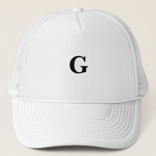 Gorra De Camionero Fuente Baskerville Monograma G Símbolo Personaliza