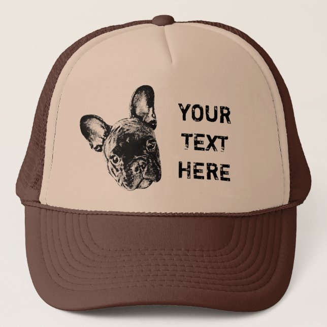 Gorra De Camionero Fuente de encargo del bulldog francés (Anverso)