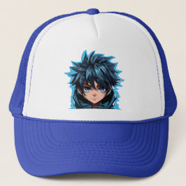 Gorra De Camionero Fuerza Turquesa: Niño del Manga al estilo Anime