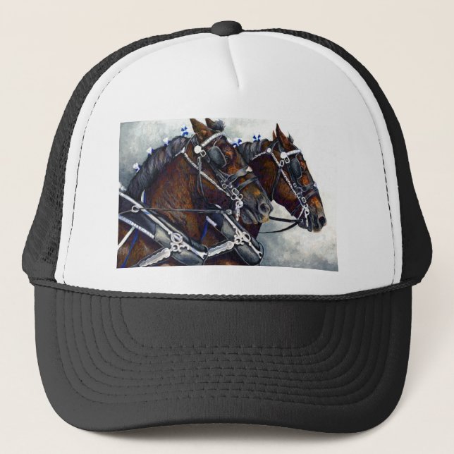 Gorra De Camionero Fuerza y gloria - caballos de Percheron (Anverso)