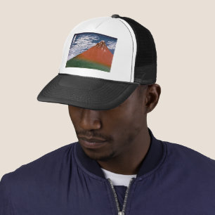 Gorra De Camionero Fuji rojo, Volcán Aka Fujiyama Katsushika Hokusai