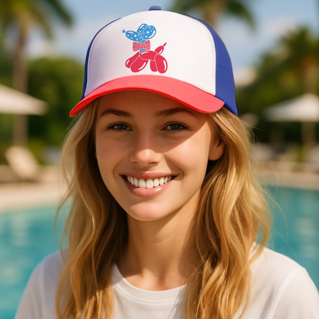 Gorra De Camionero Fun Cute Balloon Dog 4th of July (Subido por el creador)