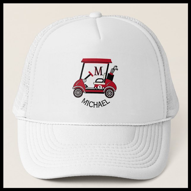Gorra De Camionero Fun Golf Guy Cart Personalizado Monograma Nombre (Subido por el creador)