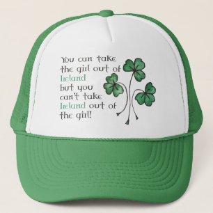 Gorra De Camionero Fun Green Shamrock Chica irlandés Trucker Cap