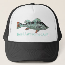 Gorra De Camionero Fun Reel Awesome Dad Fishing Perch