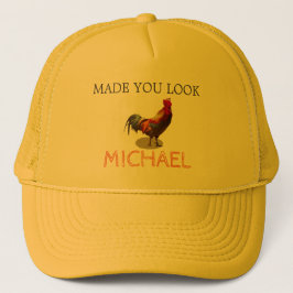 Gorra De Camionero Fun Rooster Pollo Masculino Amarillo Personal