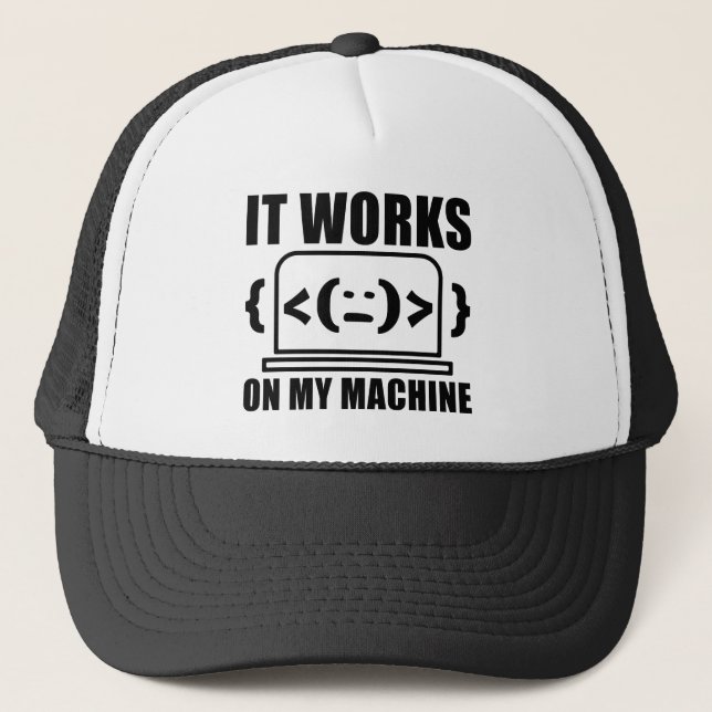 Gorra De Camionero Funciona con mi programador y codificador divertid (Anverso)