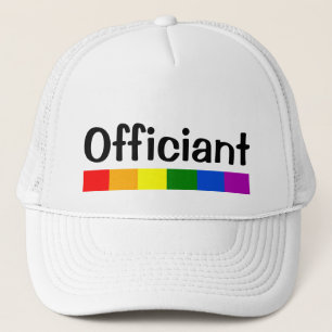Gorra De Camionero Funcionario de la bandera arcoiris del boda