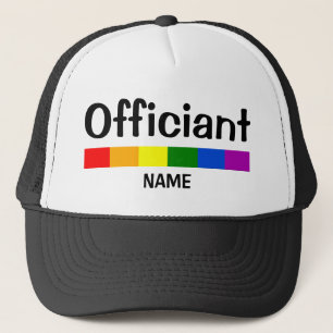 Gorra De Camionero Funcionario de la bandera arcoiris del boda