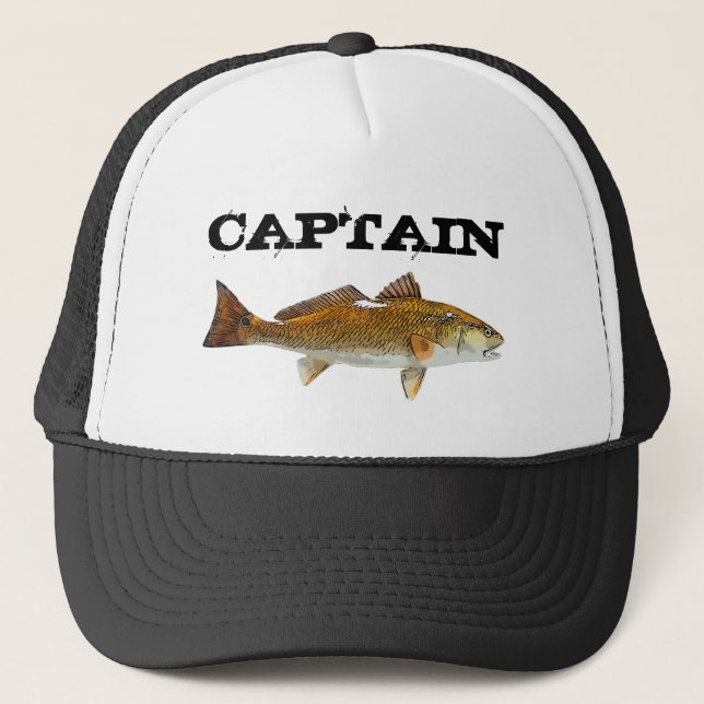 Gorra De Camionero Funcionario de pesca de ballena de peces gordos ca (Anverso)