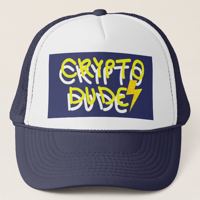 Gorra De Camionero Funky Crypto Dude Energy Power Rótulo (Anverso)