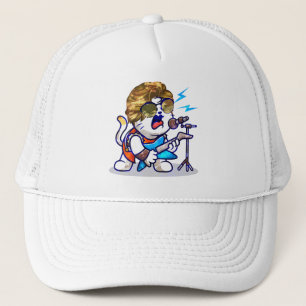 Gorra De Camionero Funky Rockstar Cat - Guay Music Lover Kitty