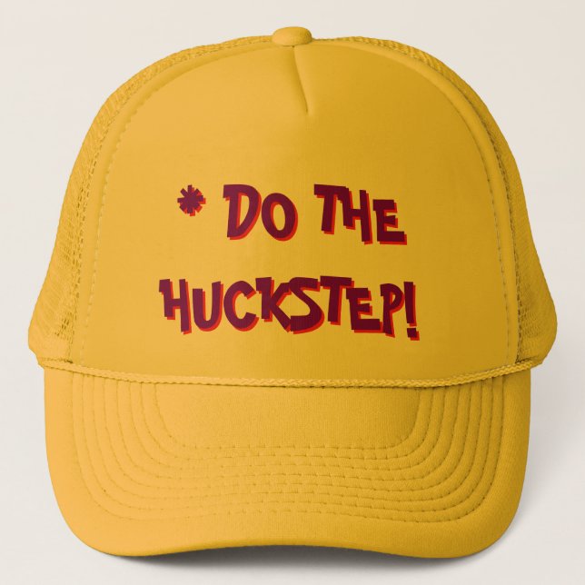 GORRA DE CAMIONERO FUNKY YELLOW TRUCKER HAT: "¡HAZ EL HUCKSTEP!" (Anverso)