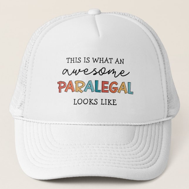 Gorra De Camionero Funny Asistente Legal Paralegal Asombroso (Anverso)