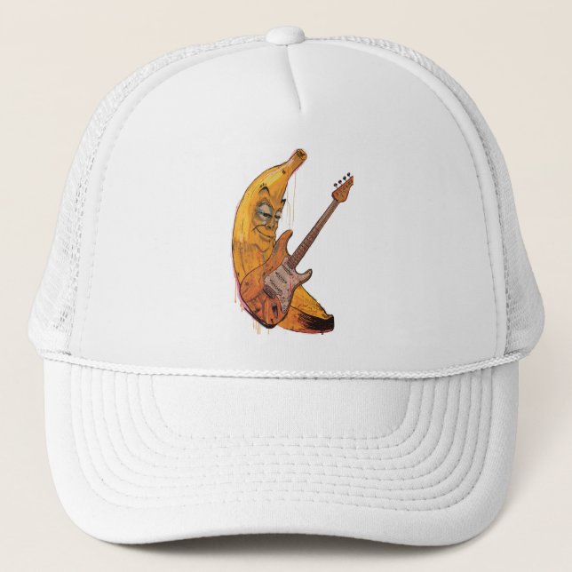 Gorra De Camionero Funny Banana Guitar Cap | Cartoon Music Hat (Anverso)