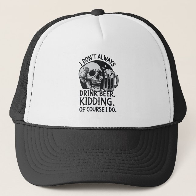 Gorra De Camionero Funny Beer Skull (Anverso)
