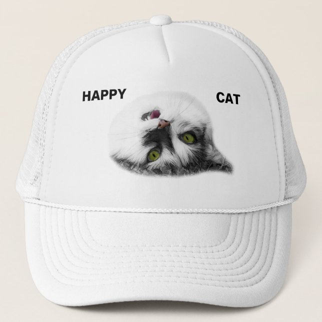 Gorra De Camionero Funny Cat elegante personalizable (Anverso)